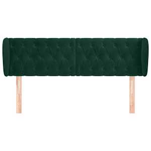 Čelo postele typu ušák tmavě zelené 163x23x78/88 cm samet - obrázek 3