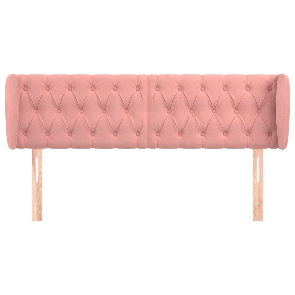 vidaXL Hoofdbord met randen 163x23x78/88 cm fluweel roze, foto 2