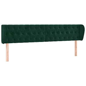 Čelo postele typu ušák tmavě zelené 183x23x78/88 cm samet - obrázek 2