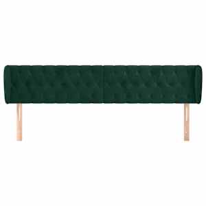 Čelo postele typu ušák tmavě zelené 183x23x78/88 cm samet - obrázek 3