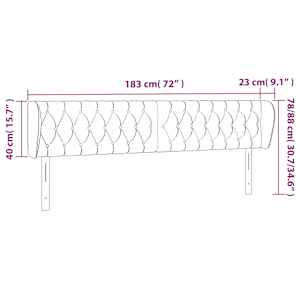 Čelo postele typu ušák tmavě modré 183x23x78/88 cm samet - obrázek 9