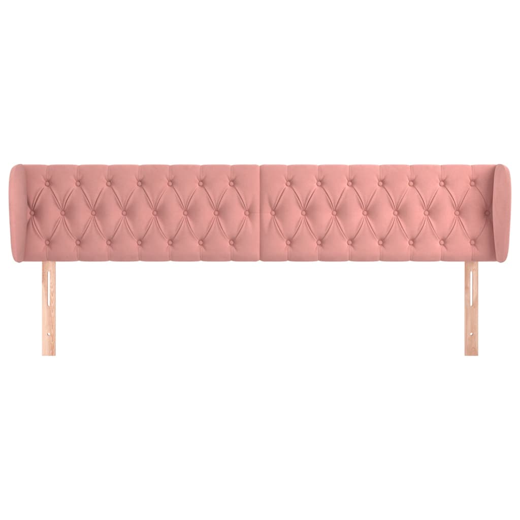 vidaXL Hoofdbord met randen 183x23x78/88 cm fluweel roze, foto 2