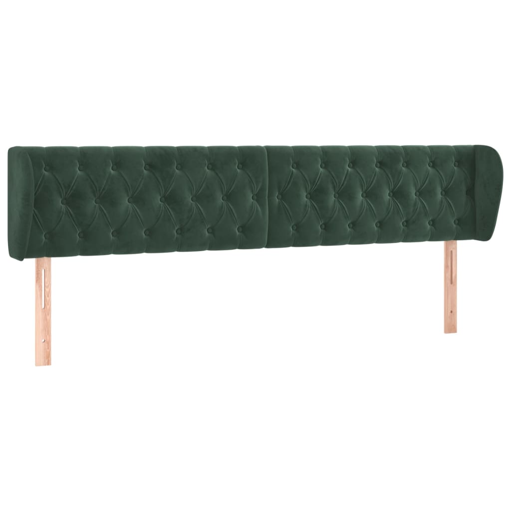vidaXL Čelo postele typu ušák tmavě zelené 203x23x78/88 cm samet