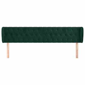 Čelo postele typu ušák tmavě zelené 203x23x78/88 cm samet - obrázek 3