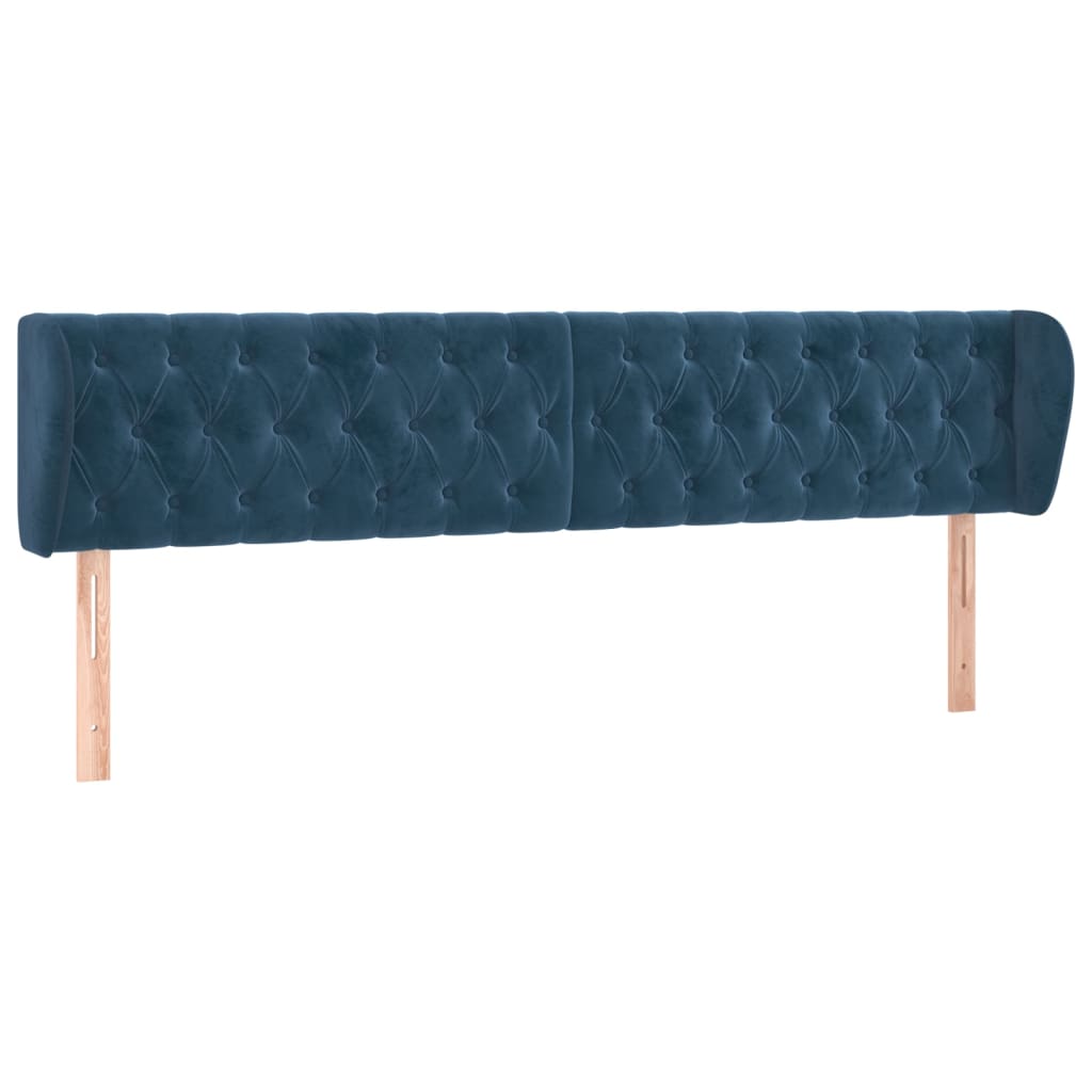 vidaXL Čelo postele typu ušák tmavě modré 203x23x78/88 cm samet