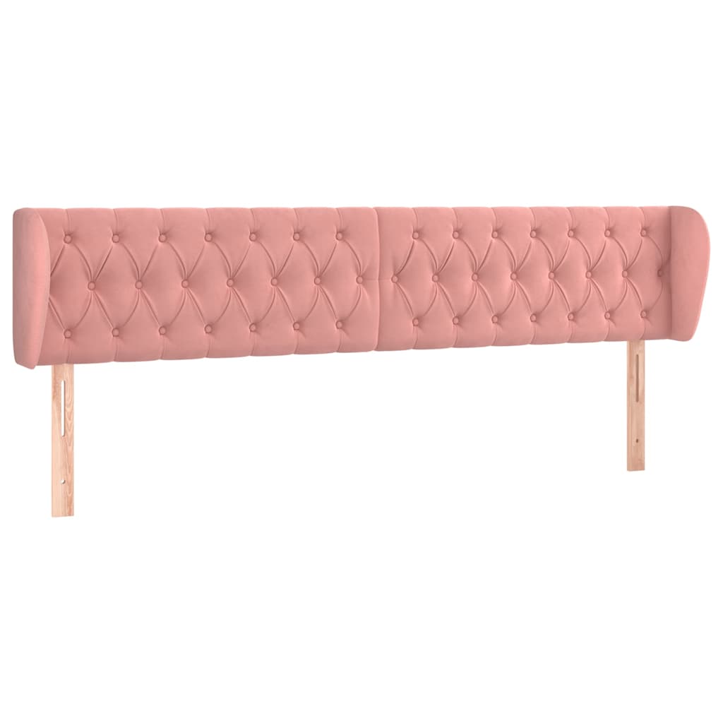 vidaXL Hoofdbord met randen 203x23x78/88 cm fluweel roze, foto 3