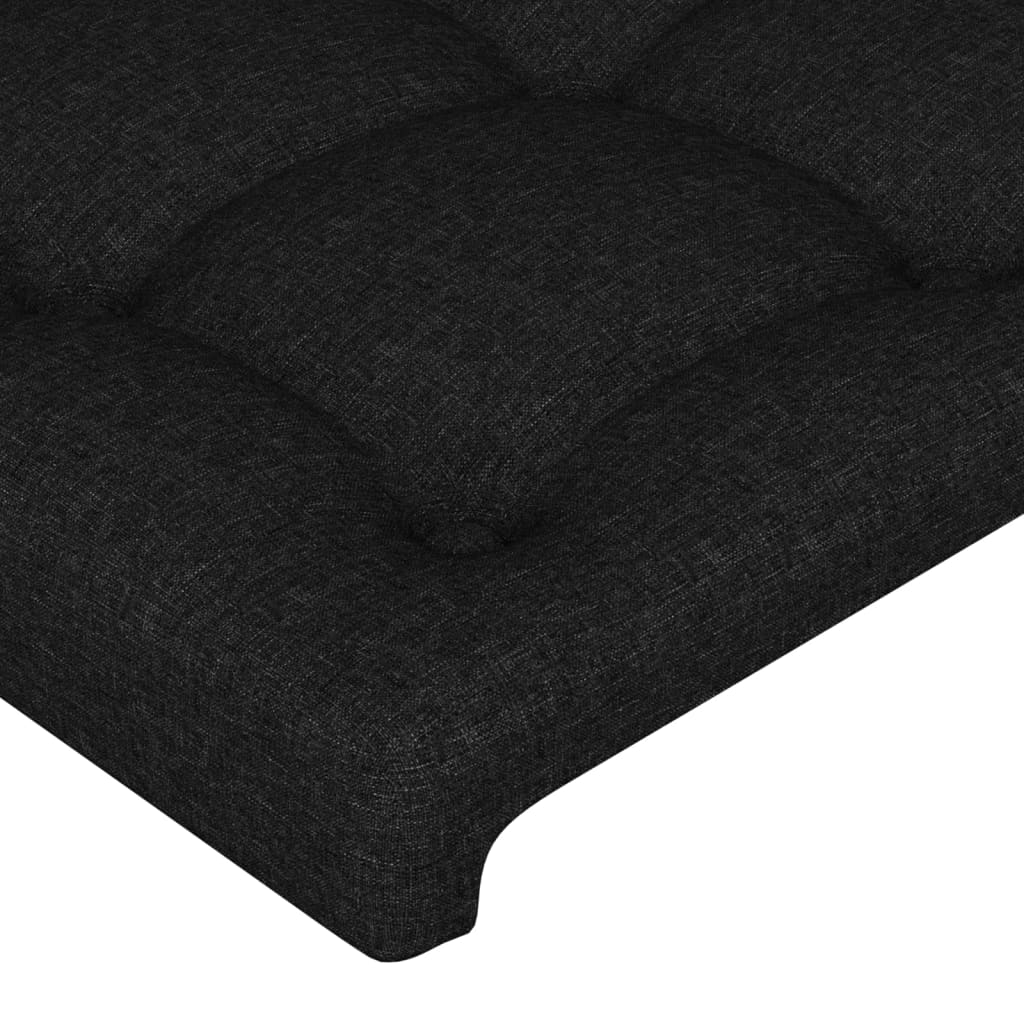 Tăblie de pat cu aripioare negru 83x23x78/88 cm material textil