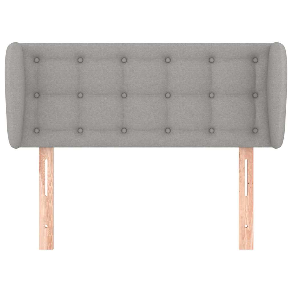 vidaXL Hoofdbord met randen 93x23x78/88 cm stof lichtgrijs grijs, foto 2
