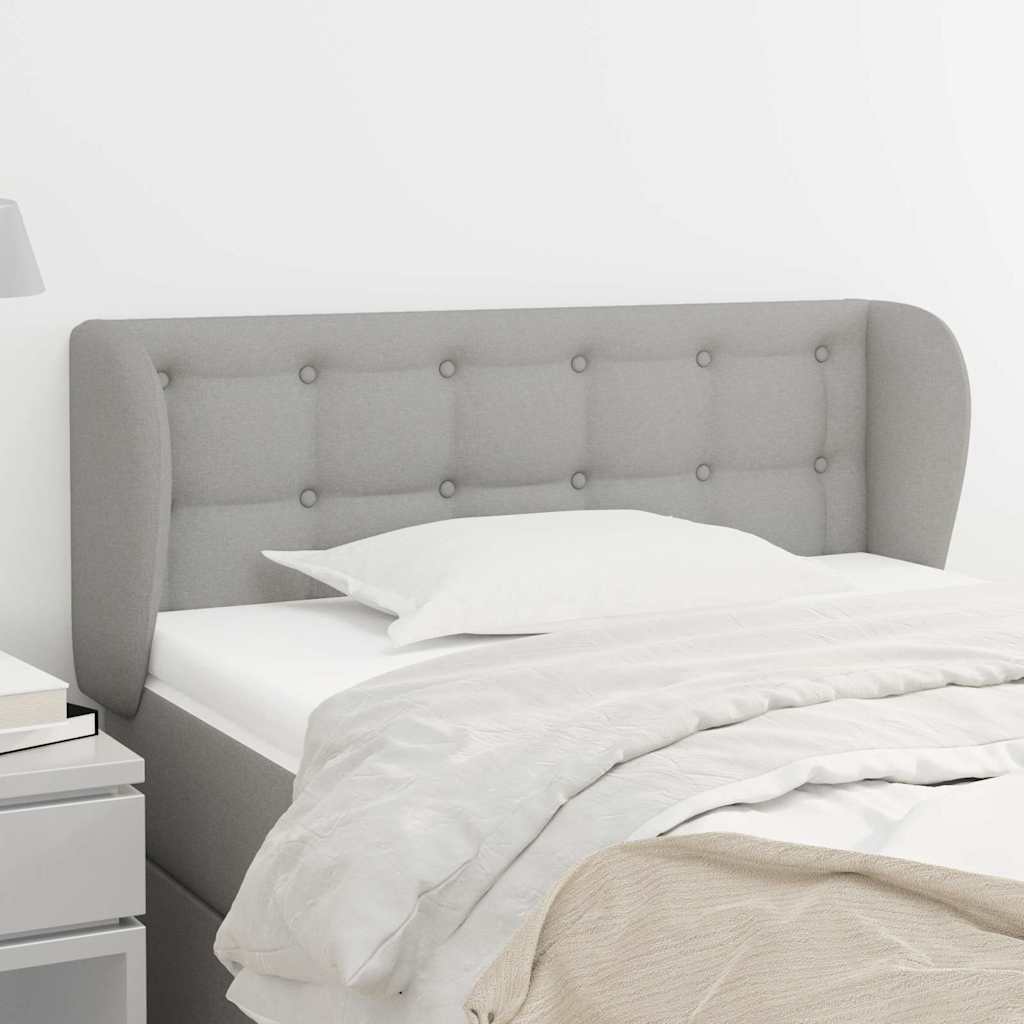 Testiera Ad Orecchio Grigio Chiaro 93x23x78/88 Cm In Tessuto - Vidaxl