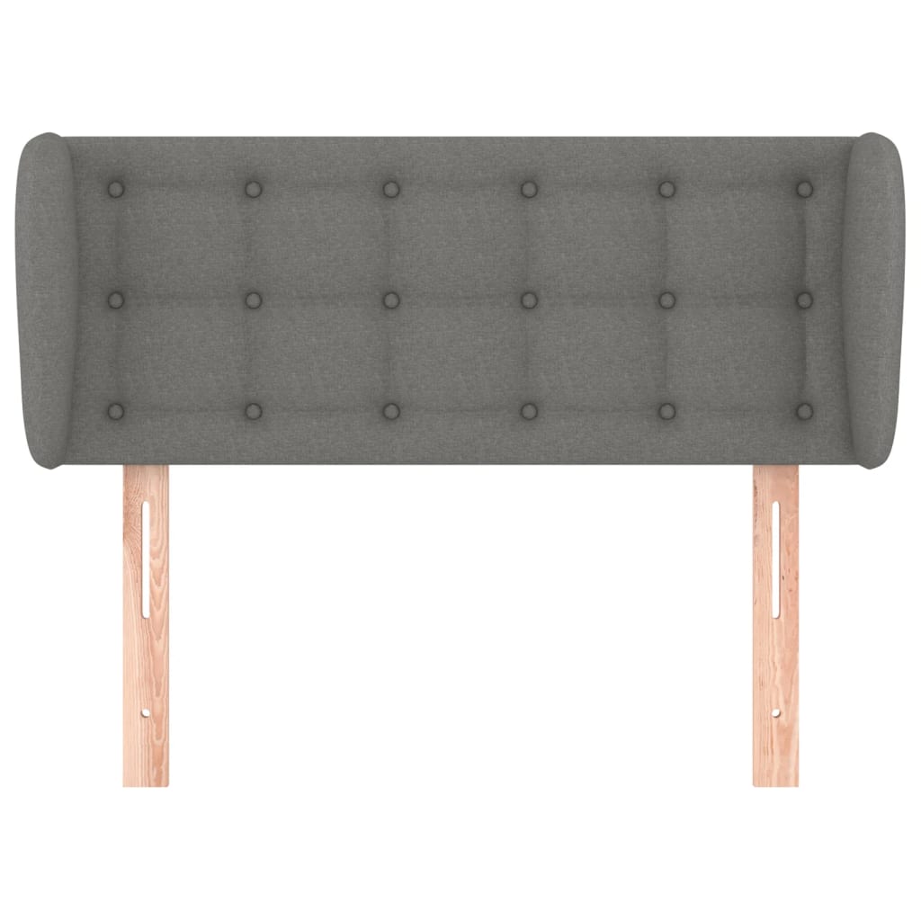 vidaXL Hoofdbord met randen 93x23x78/88 cm stof donkergrijs afbeelding