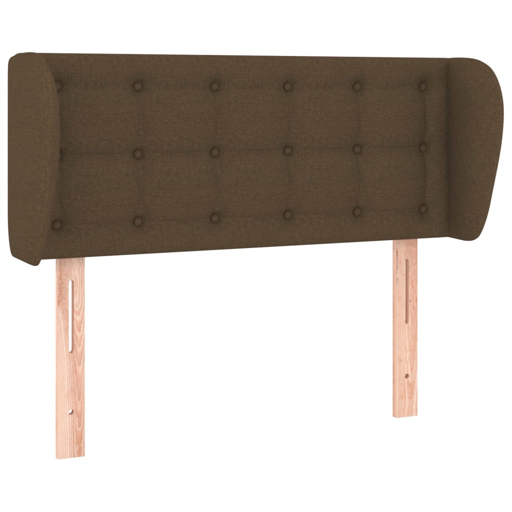 vidaXL Čelo postele typu ušák tmavě hnědé 103x23x78/88 cm textil