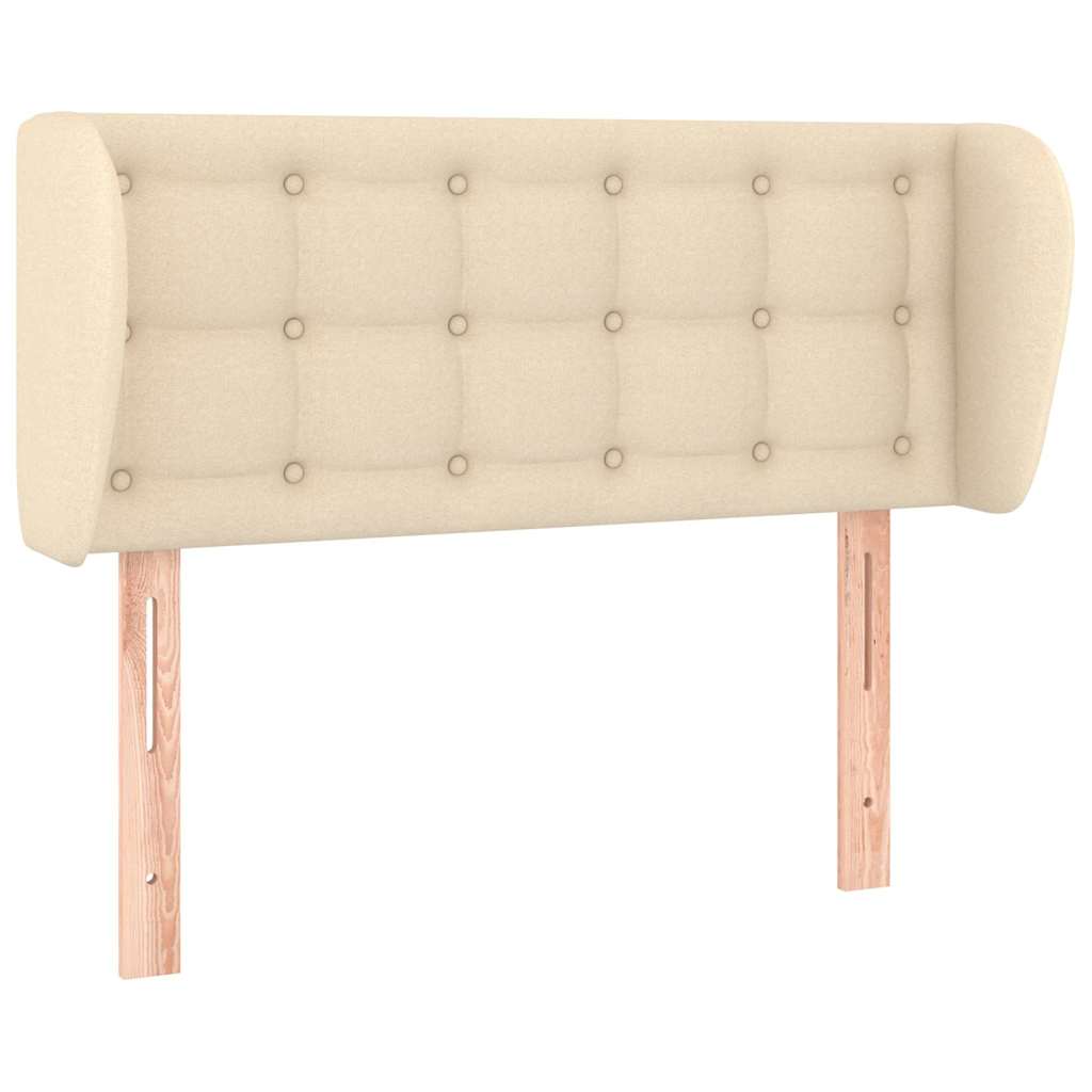 vidaXL Čelo postele typu ušák krémové 103x23x78/88 cm textil