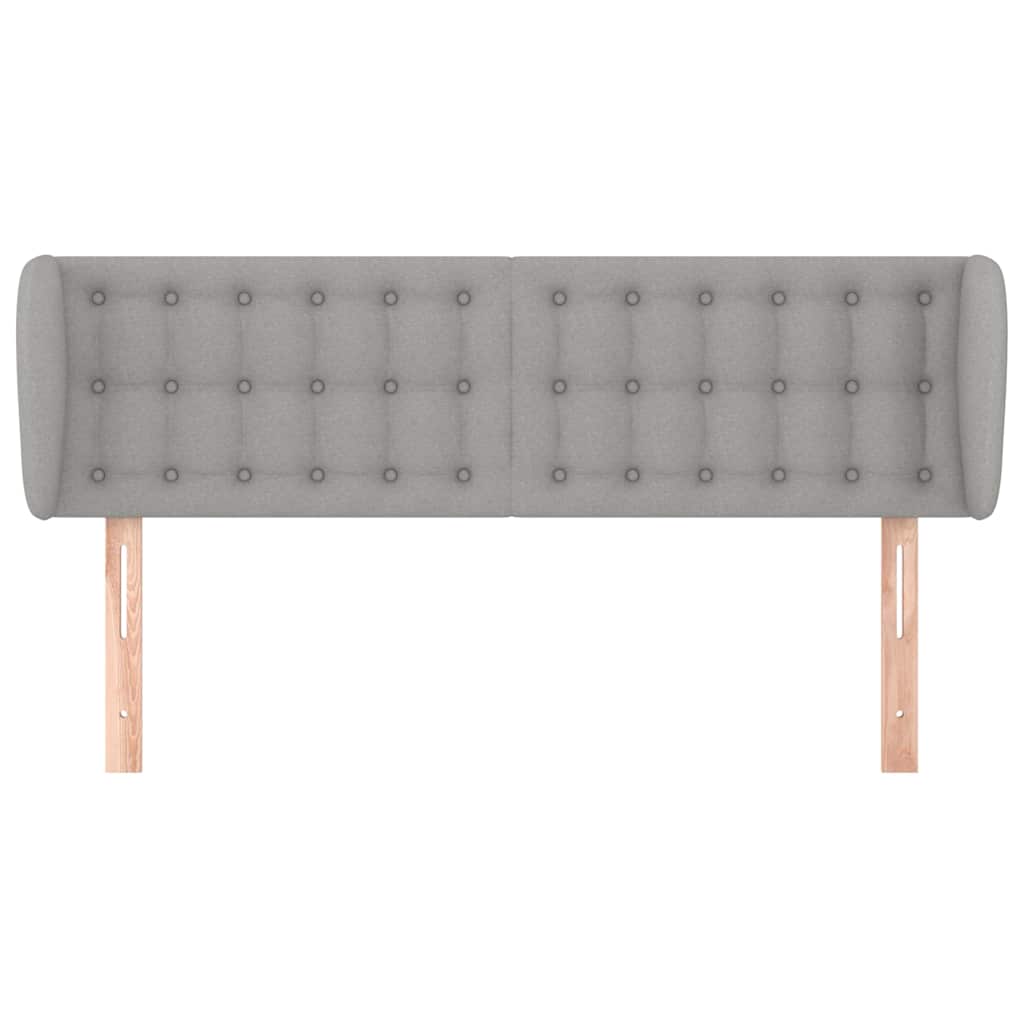 vidaXL Hoofdbord met randen 147x23x78/88 cm stof lichtgrijs grijs, foto 2