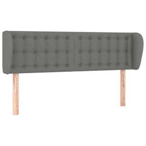Čelo postele typu ušák tmavě šedé 147x23x78/88 cm textil - obrázek 2