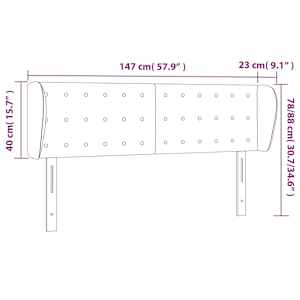 Čelo postele typu ušák tmavě šedé 147x23x78/88 cm textil - obrázek 9