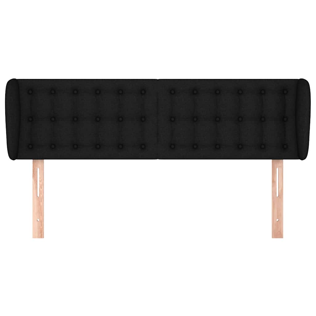 vidaXL Hoofdbord met randen 147x23x78/88 cm stof zwart, foto 2