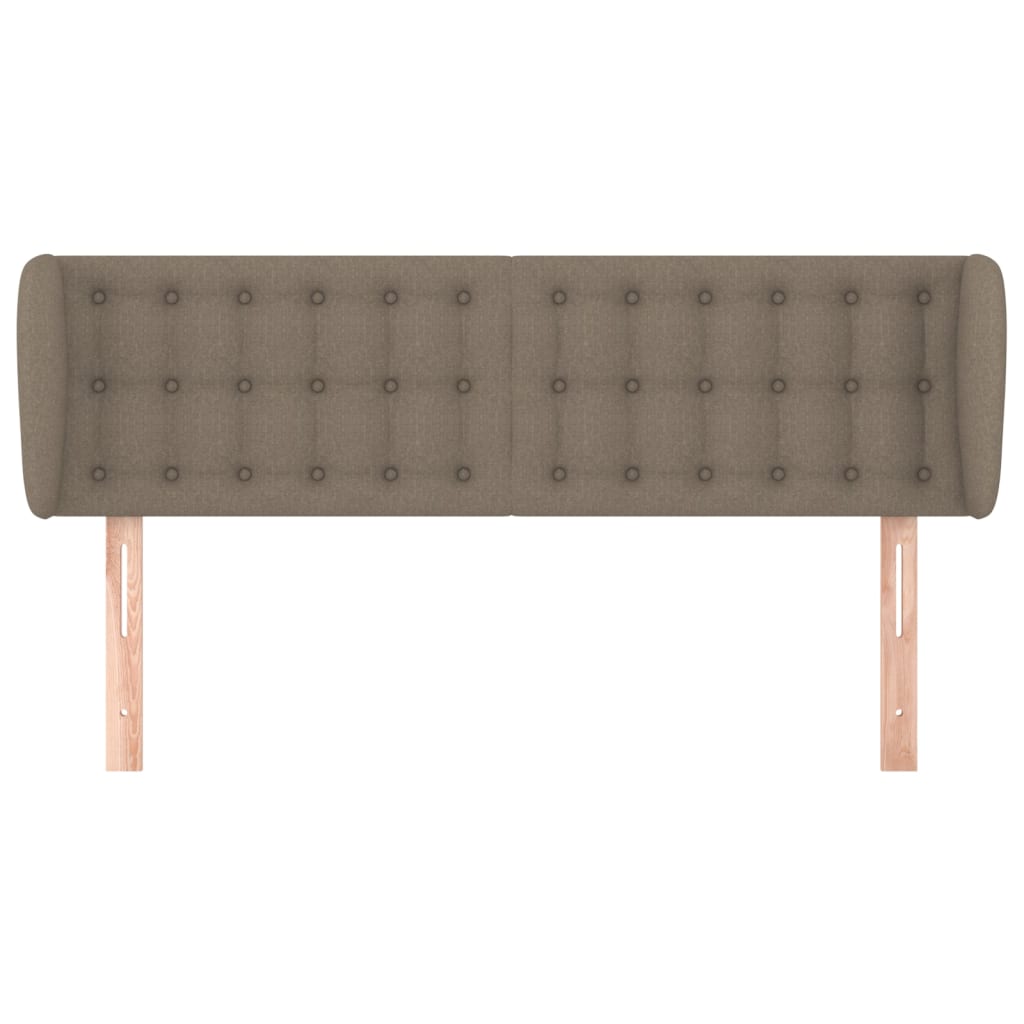 vidaXL Hoofdbord met randen 147x23x78/88 cm stof taupe afbeelding