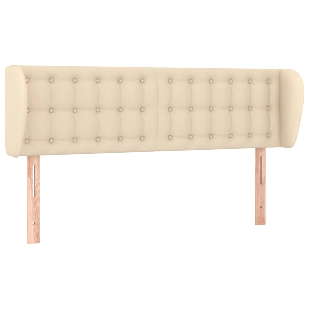 vidaXL Čelo postele typu ušák krémové 147x23x78/88 cm textil