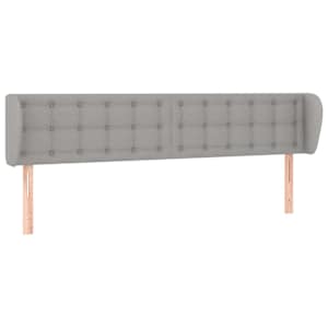 Čelo postele typu ušák světle šedé 163x23x78/88 cm textil - obrázek 2