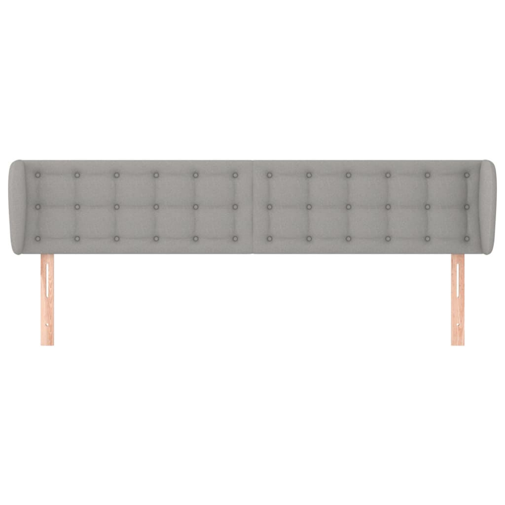 vidaXL Hoofdbord met randen 163x23x78/88 cm stof lichtgrijs afbeelding