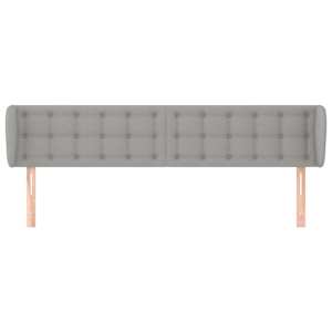 Čelo postele typu ušák světle šedé 163x23x78/88 cm textil - obrázek 3