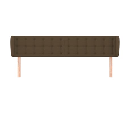 vidaXL T&ecirc;te de lit avec oreilles Marron fonc&eacute; 163x23x78/88 cm Tissu