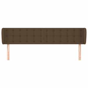 vidaXL T&ecirc;te de lit avec oreilles Marron fonc&eacute; 163x23x78/88 cm Tissu