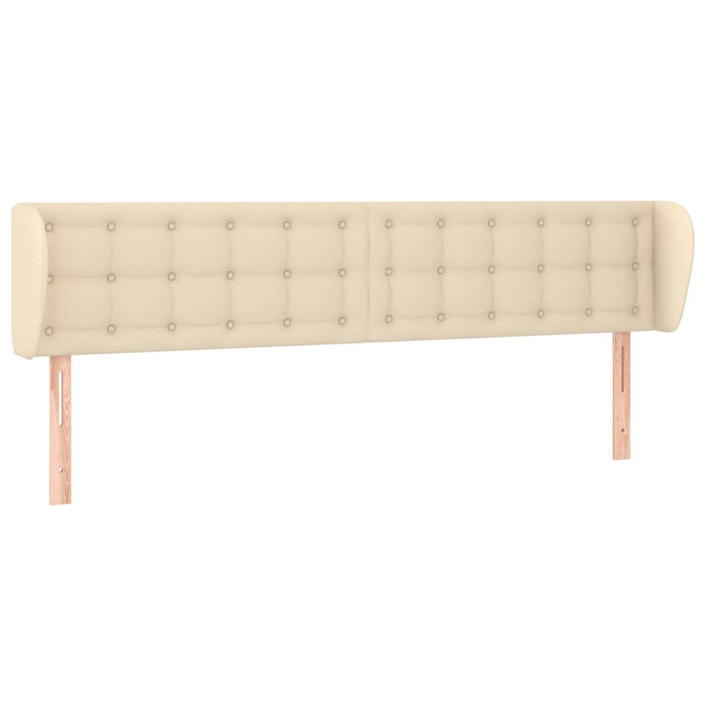 vidaXL Čelo postele typu ušák krémové 163x23x78/88 cm textil
