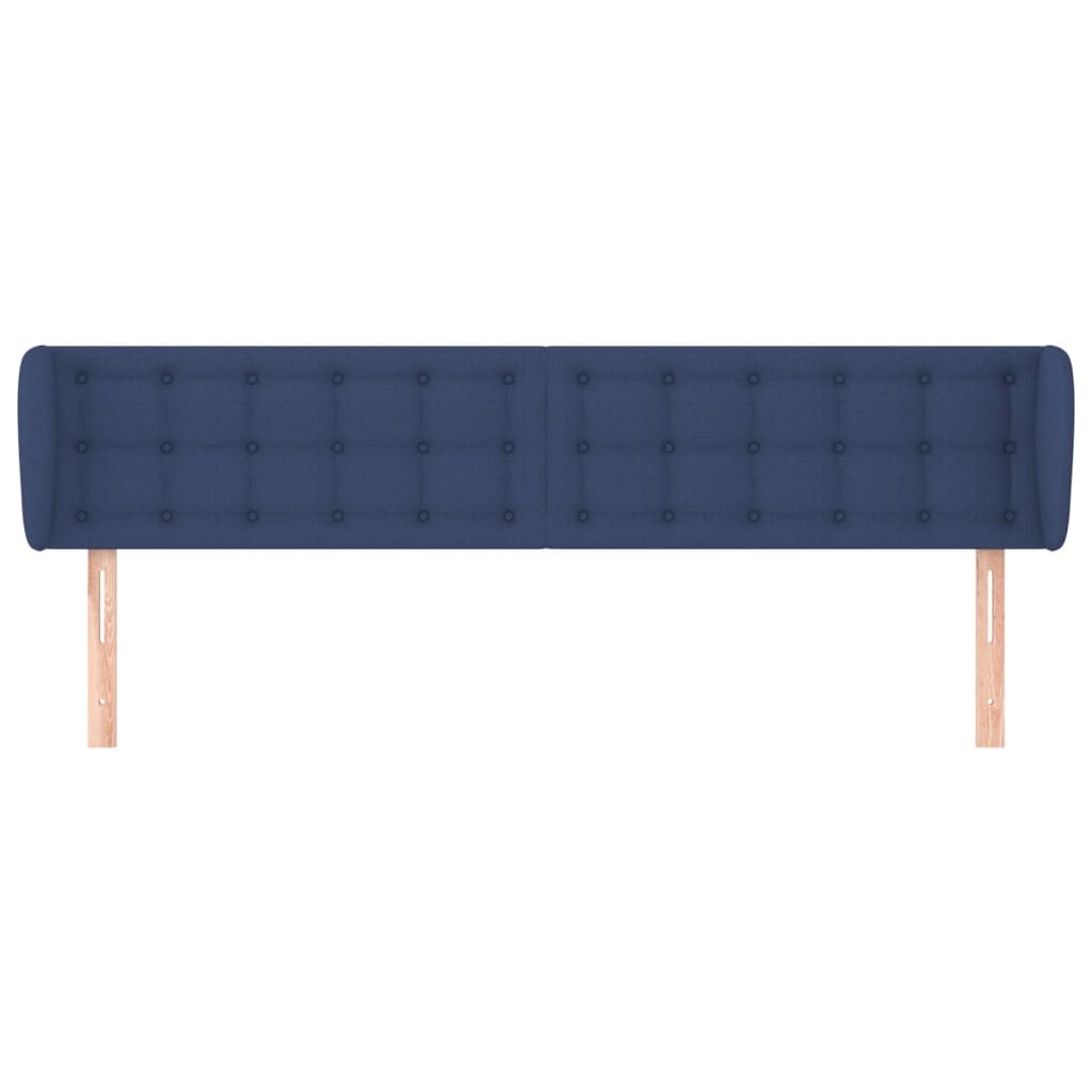 vidaXL Hoofdbord met randen 163x23x78/88 cm stof blauw afbeelding
