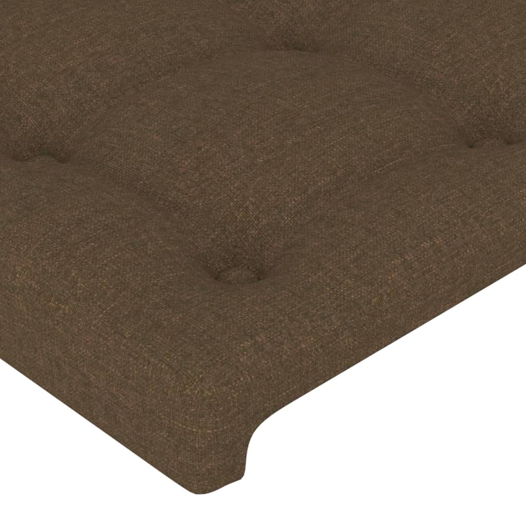 Tăblie de pat cu aripioare maro închis 183x23x78/88 cm textil