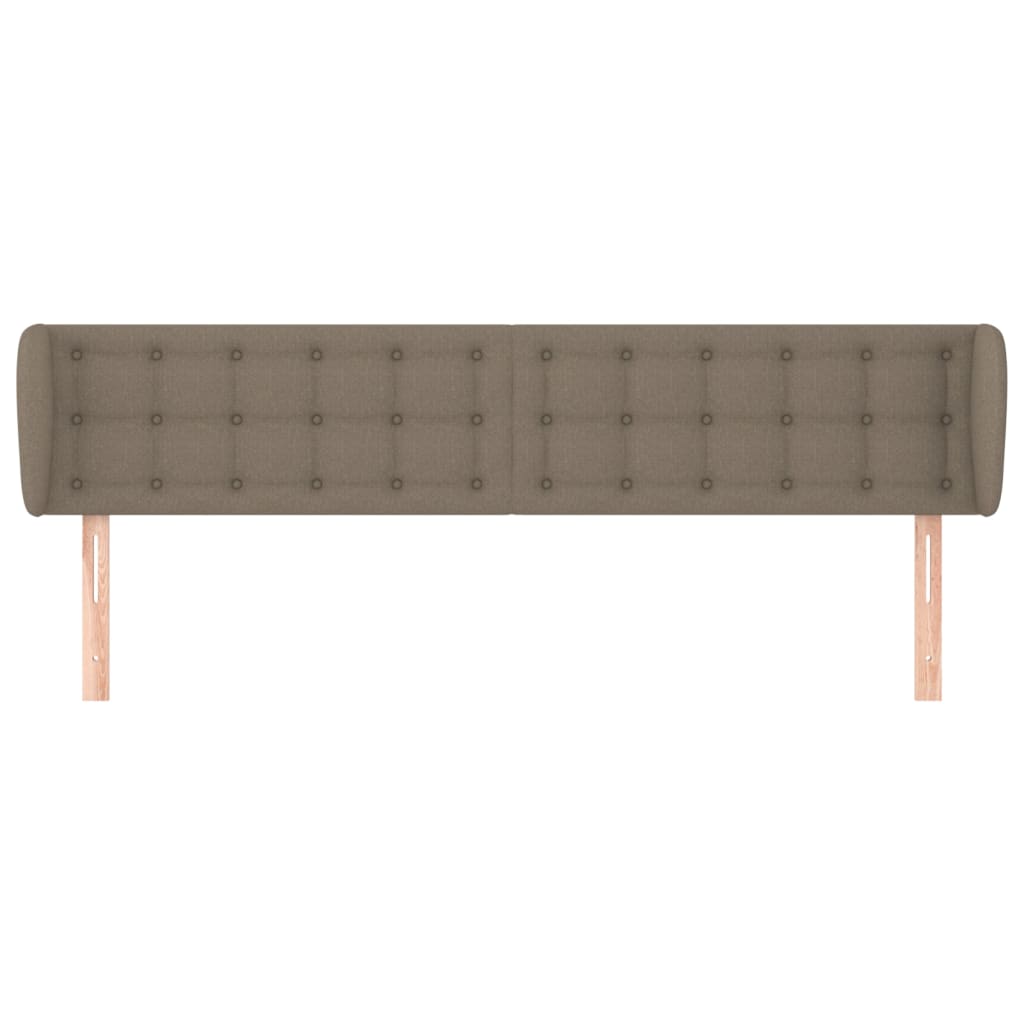 vidaXL Hoofdbord met randen 183x23x78/88 cm stof taupe afbeelding