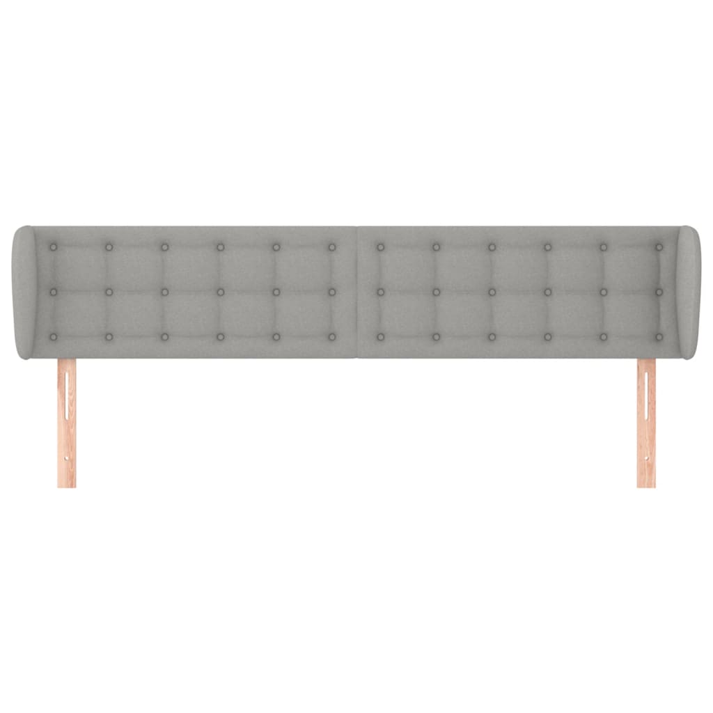 vidaXL Hoofdbord met randen 203x23x78/88 cm stof lichtgrijs afbeelding