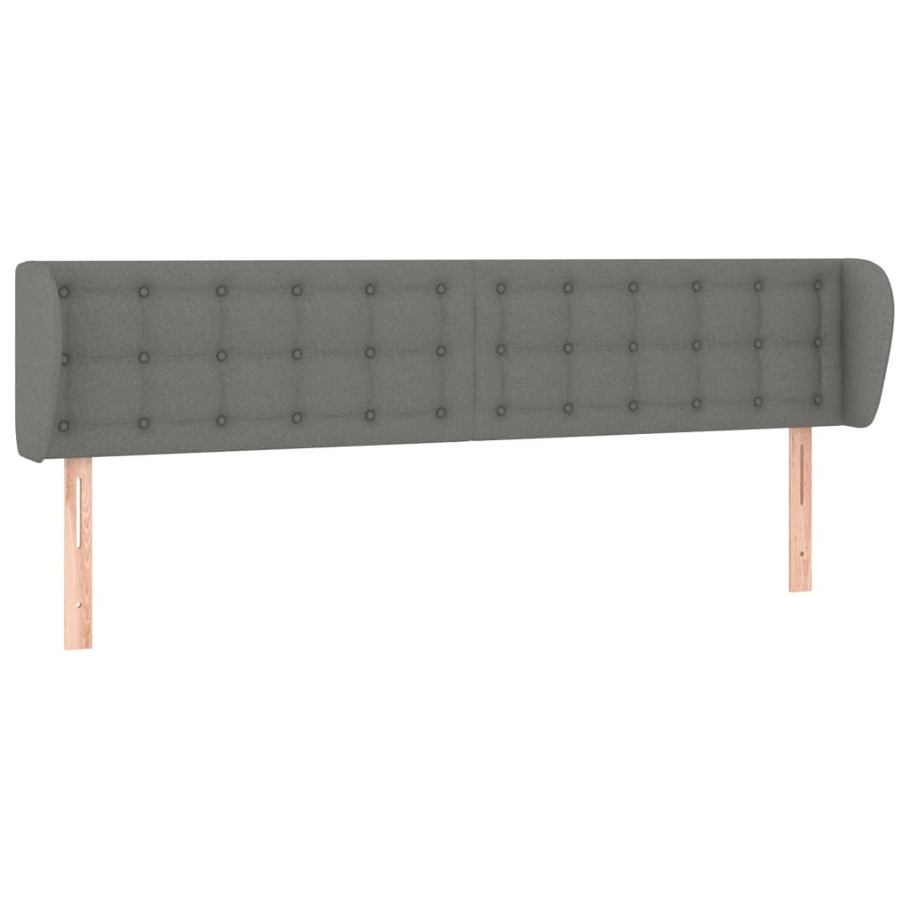 vidaXL Čelo postele typu ušák tmavě šedé 203x23x78/88 cm textil
