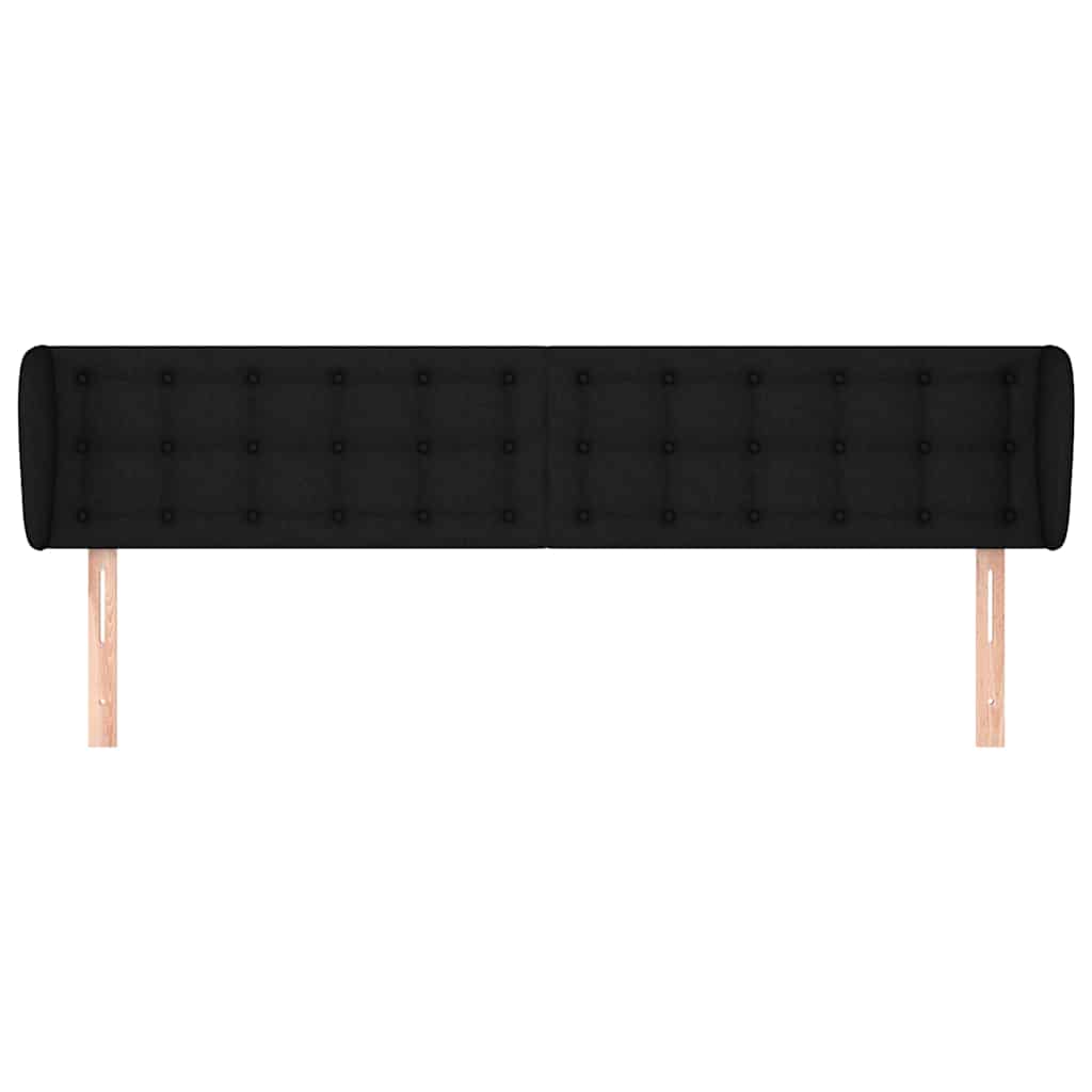 vidaXL Hoofdbord met randen 203x23x78/88 cm stof zwart, foto 2