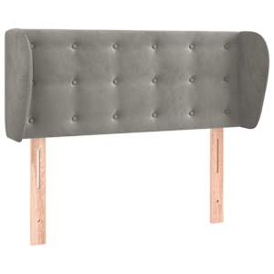 vidaXL voodipeats servadega, helehall, 83x23x78/88 cm, samet