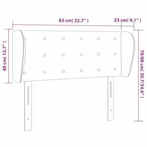 Čelo postele typu ušák černé 83x23x78/88 cm samet - obrázek 9