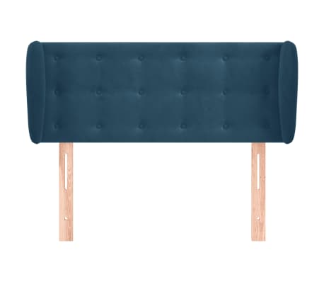 vidaXL Cabeceira de cama c/ abas veludo 83x23x78/88cm azul-escuro