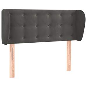 Čelo postele typu ušák tmavě šedé 93x23x78/88 cm samet - obrázek 2