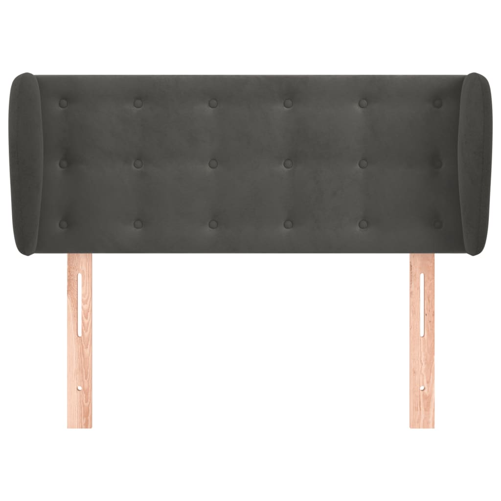 vidaXL Hoofdbord met randen 93x23x78/88 cm fluweel donkergrijs afbeelding