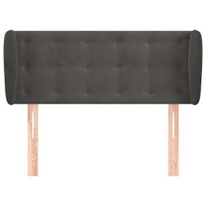 Čelo postele typu ušák tmavě šedé 93x23x78/88 cm samet - obrázek 3