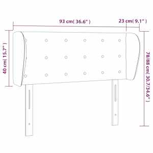 Čelo postele typu ušák tmavě zelené 93x23x78/88 cm samet - obrázek 9