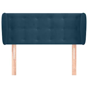 Čelo postele typu ušák tmavě modré 93x23x78/88 cm samet - obrázek 3
