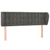 vidaXL voodipeats servadega, tumehall, 147x23x78/88 cm, samet