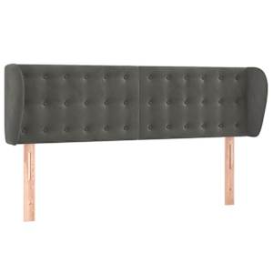 Čelo postele typu ušák tmavě šedé 147x23x78/88 cm samet - obrázek 2