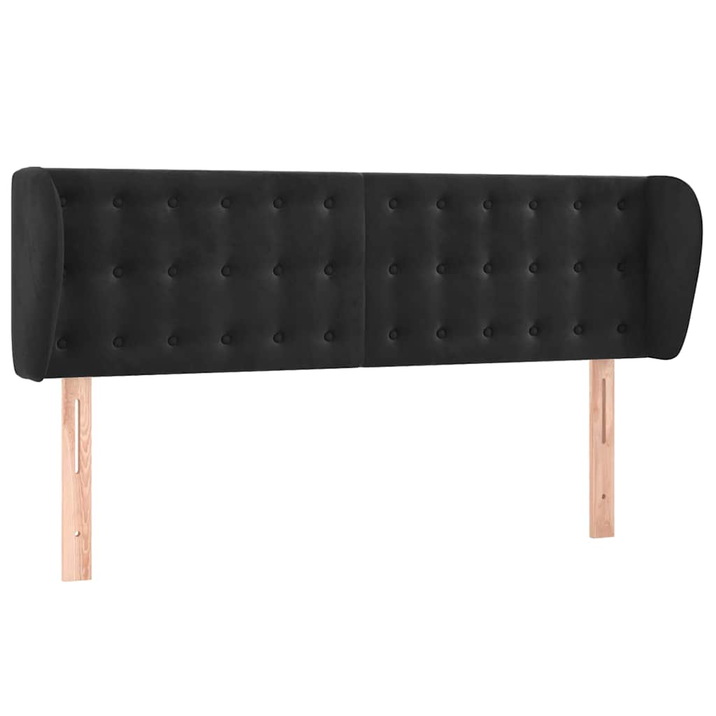 vidaXL Čelo postele typu ušák černé 147x23x78/88 cm samet
