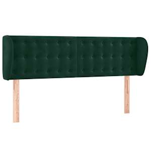 Čelo postele typu ušák tmavě zelené 147x23x78/88 cm samet - obrázek 2