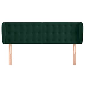 Čelo postele typu ušák tmavě zelené 147x23x78/88 cm samet - obrázek 3