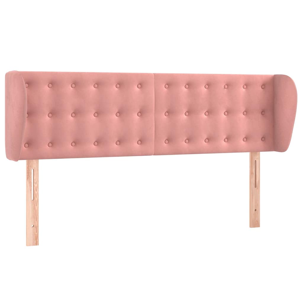 vidaXL Hoofdbord met randen 147x23x78/88 cm fluweel roze, foto 3