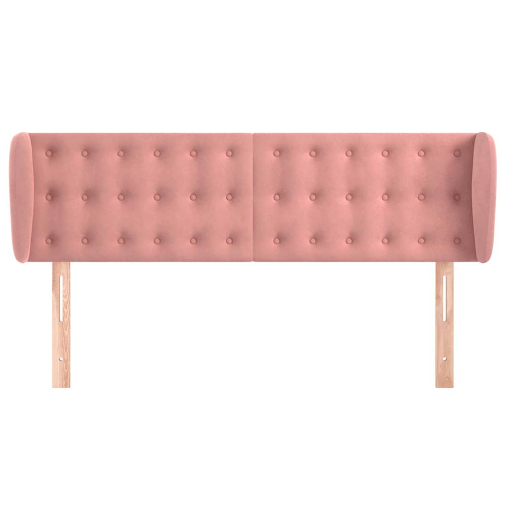vidaXL Hoofdbord met randen 147x23x78/88 cm fluweel roze, foto 2
