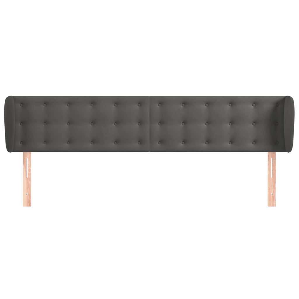 vidaXL Hoofdbord met randen 163x23x78/88 cm fluweel donkergrijs grijs, foto 2